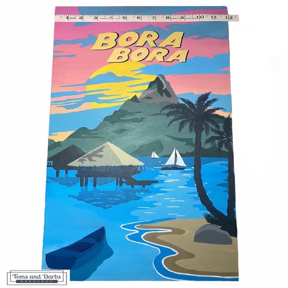 Hand Painted Bora Bora Inspired Art - Picture 2 of 3
